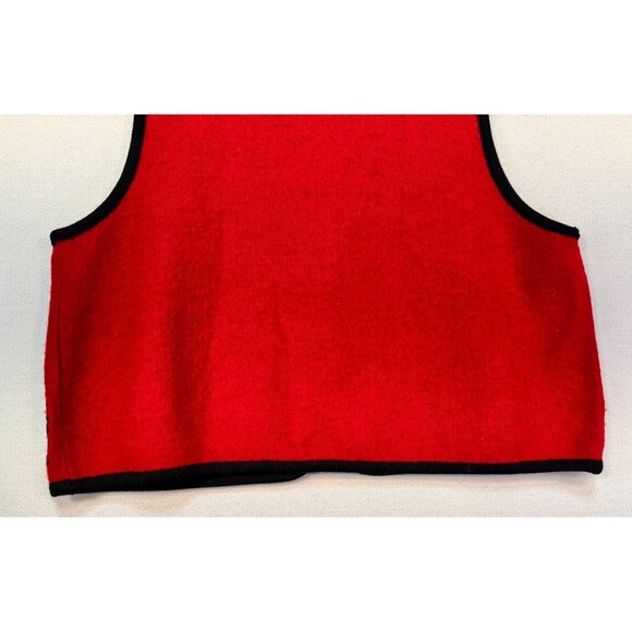 Carroll Reed Womens Wool Vest XL Red & Black Embroidered Design - Picture 9 of 10